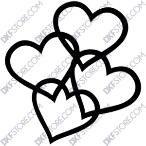 Ornamental Hearts With Personalized Laser Cut Names Plasma Cut DXF file