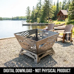 American RV Camper Fire Pit Collapsible Design CNC Design
