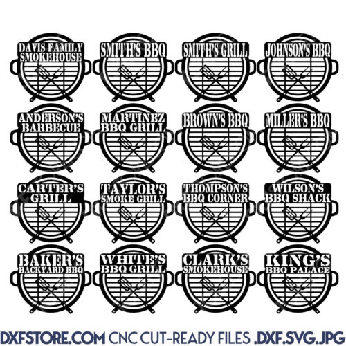 BBQ Gril Signs CNC DXF files