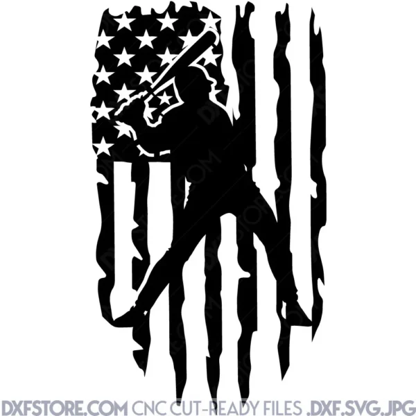 Baseball-Pose-Baseball-Player-US-Flag-01 Baseball Pose Baseball Player US Flag