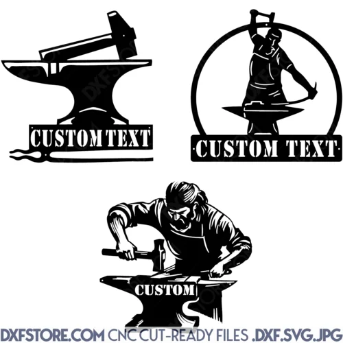 Blacksmith DXF File Collection - 3 Models
