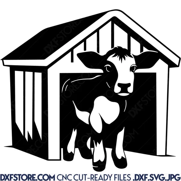 Calf and Calf Hutch DXF File