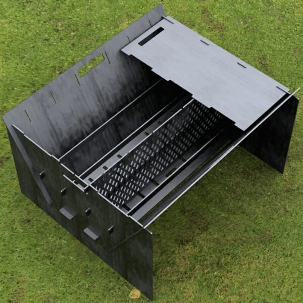 Custom Order - Fire Pit Collapsible Plancha Grill and Grill Indirect Cooking Ribs Plasma and Laser Cut DXF File CNC