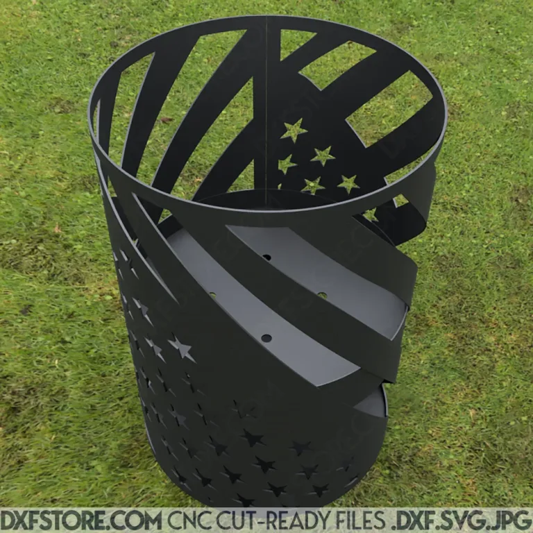 Customizable American Style Fire Pit DXF Files for CNC Cutter Customizable American Style Fire Pit DXF Files for CNC Cutter