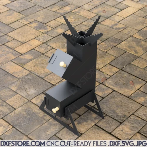 DIY Rocket Stove FlameForge CNC Plasma Cut DXF Vector File Sheet