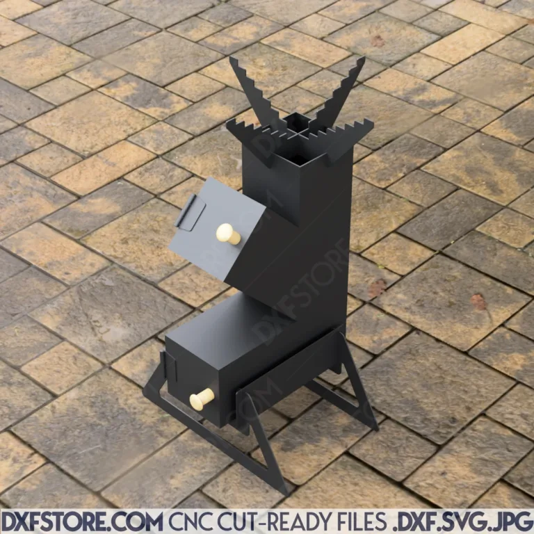 DIY Rocket Stove FlameForge CNC Plasma Cut DXF Vector File Sheet