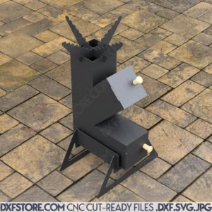 DIY Rocket Stove FlameForge Plasma Cut CNC DXF File Template DIY Rocket Stove FlameForge Plasma Cut CNC DXF File Template