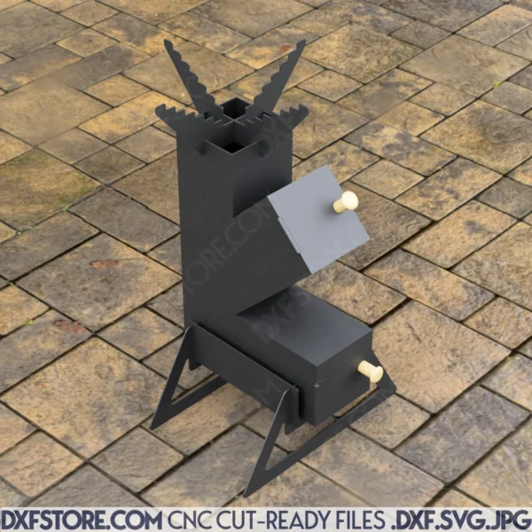 DIY Rocket Stove FlameForge Plasma Cut CNC DXF File Template DIY Rocket Stove FlameForge Plasma Cut CNC DXF File Template