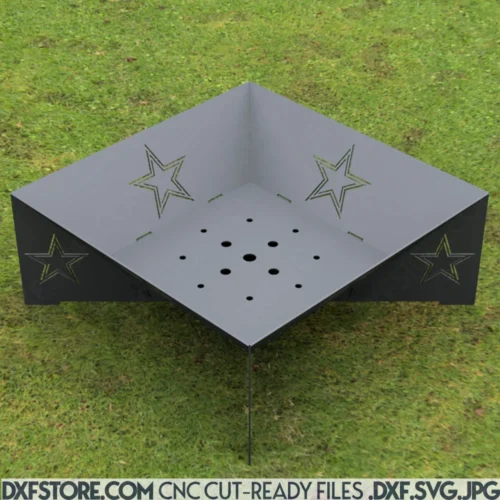 Dallas Cowboys Fire Pit DXF File – Front View for CNC Projects