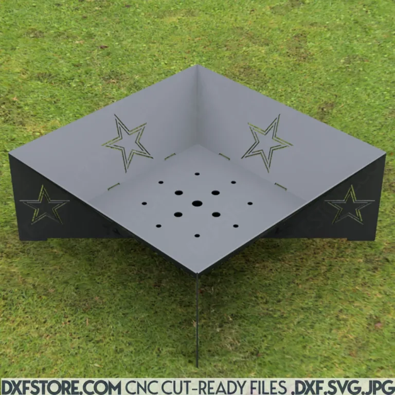 Dallas Cowboys Fire Pit DXF File – Front View for CNC Projects