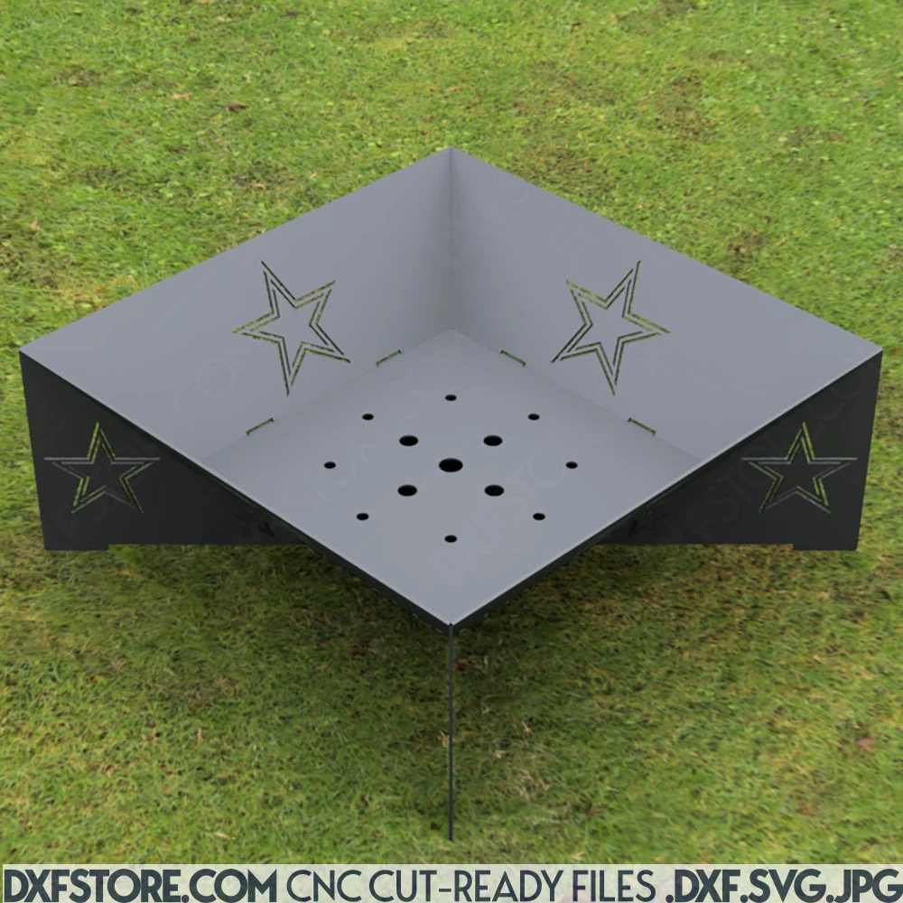 Dallas Cowboys Fire Pit DXF File – Front View for CNC Projects