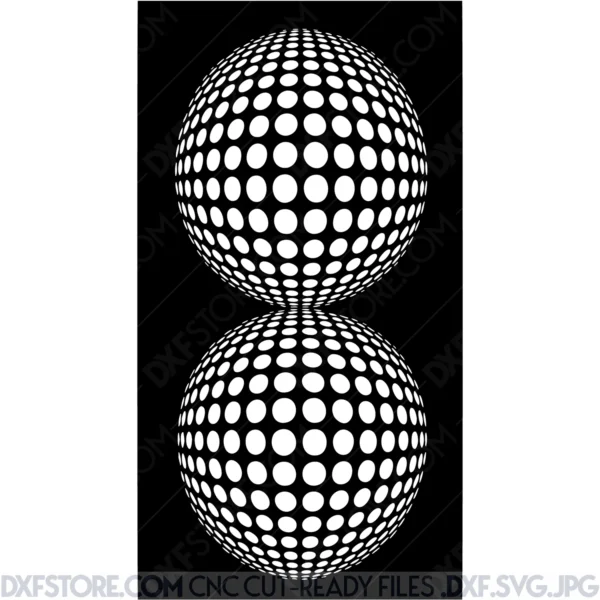 ​Decorative 3D Optical Illusion Sphere Wall Art Free Laser Cutting Files - Parametric Sphere Panel Laser Cutting Files Free​
