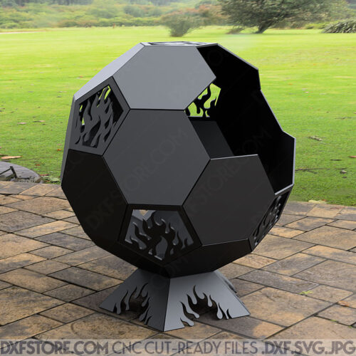 Fire Pit Ball With Ornamental Flames Cut-Ready Plasma Cut DXF File Download for CNC Machines