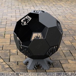 Fire Pit Ball With Ornamental Flames Cut-Ready Plasma Cut DXF File Downloadable
