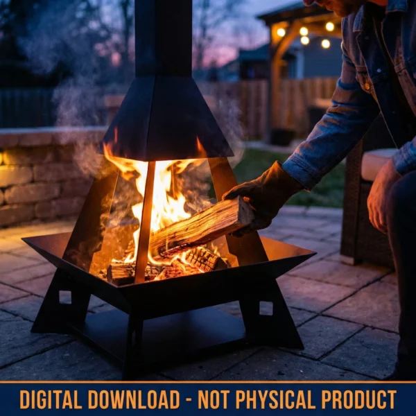 Garden Heating Solution Build From Pyramid Chimney Fire Pit DXF File Metal Blueprint