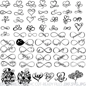 Infinity Love Symbol DXF Files - Symbol for Infinity Love CNC Files [60 Designs]