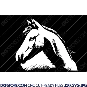 Horse Head Art Free DXF File DXF File SVG File For Laser Cut