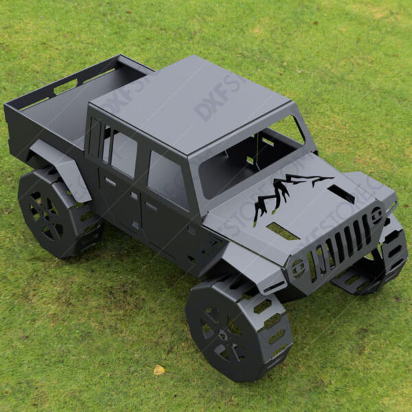 Jeep Fire pit Complete Car Fire pit 48X26X23 in Cut-Ready CNC Plasma DXF Files