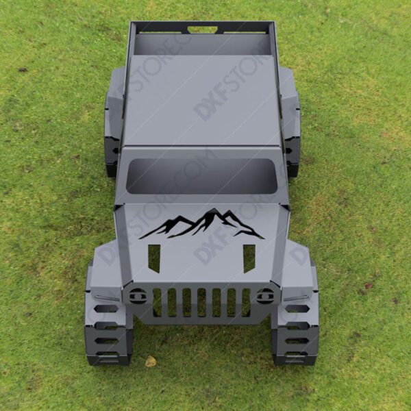Jeep Fire pit Complete Car Fire pit 48X26X23 in Cut-Ready CNC Plasma DXF Files for Sale
