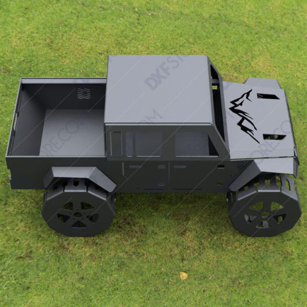 Jeep Fire pit Complete Car Fire pit 48X26X23 in Cut-Ready CNC Plasma Laser DXF Files for Sale