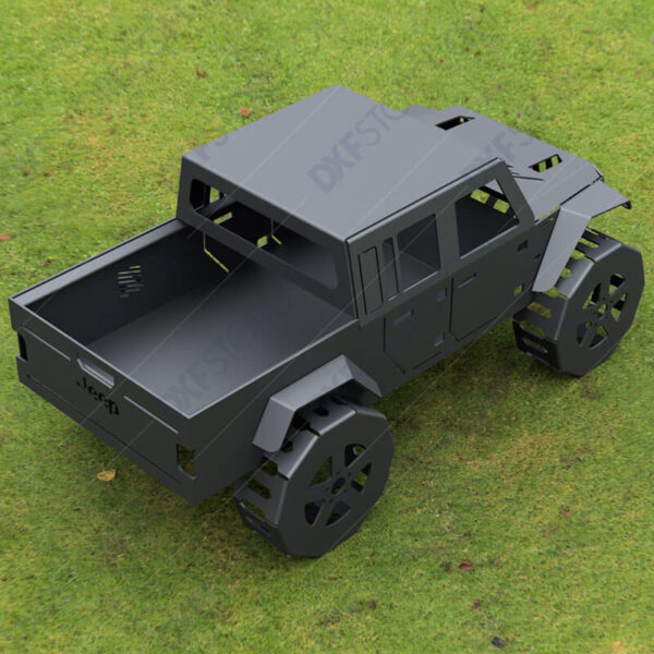 Jeep Fire pit Complete Car Fire pit 48X26X23 in DXF File Plasma Art for CNC Plasma Cut Cut-Ready DXF File