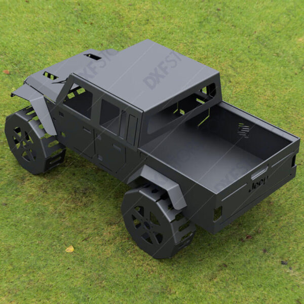 Jeep Fire pit Complete Car Fire pit 48X26X23 in DXF File SVG File For Laser Cut DXF file Download