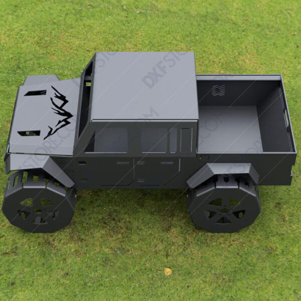 Jeep Fire pit Complete Car Fire pit 48X26X23 in DXF Files For Plasma and Waterjet