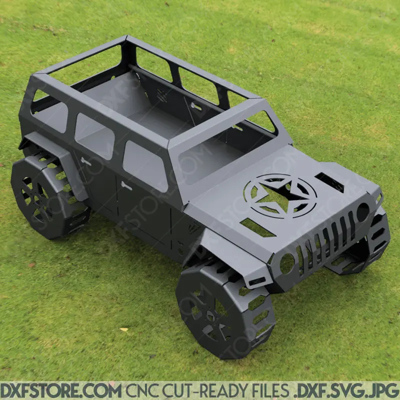 Jeep Fire pit Military Star Hood CNC Plasma and Laser Cut DXF File