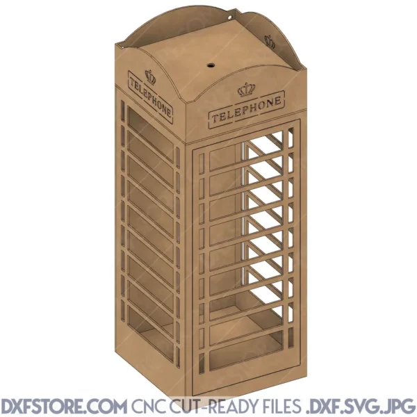 London Telephone Box Wedding Decor DXF File SVG File For Laser Cut