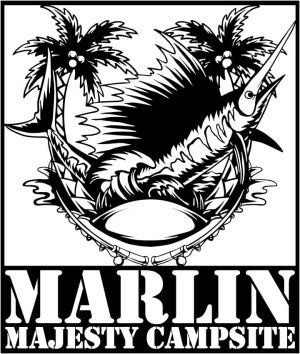 Marlin Fish with Fishing Rods and Sea Waves Signs CNC Cut-Ready