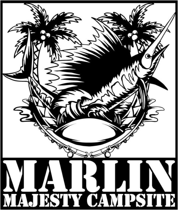 Marlin Fish with Fishing Rods and Sea Waves Signs CNC Cut-Ready Marlin Fish with Fishing Rods and Sea Waves Signs CNC Cut-Ready