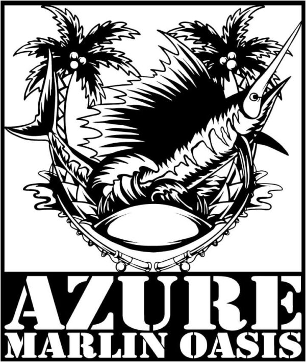 Marlin Fish with Fishing Rods and Sea Waves Signs CNC Cut-Ready DXF Files Marlin Fish with Fishing Rods and Sea Waves Signs CNC Cut-Ready DXF Files