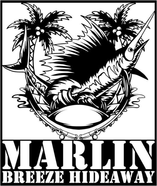 Marlin Fish with Fishing Rods and Sea Waves Signs CNC DXF File For Plasma Cut Marlin Fish with Fishing Rods and Sea Waves Signs CNC DXF File For Plasma Cut