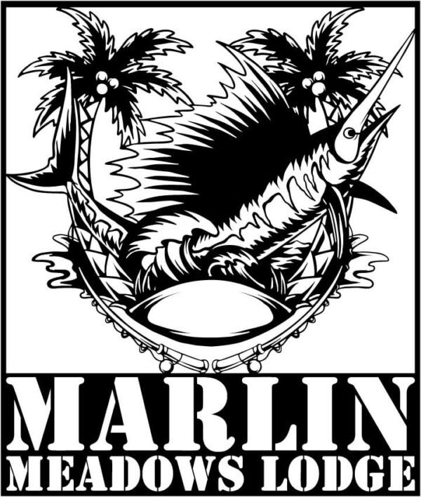 Marlin Fish with Fishing Rods and Sea Waves Signs CNC DXF Files Marlin Fish with Fishing Rods and Sea Waves Signs CNC DXF Files