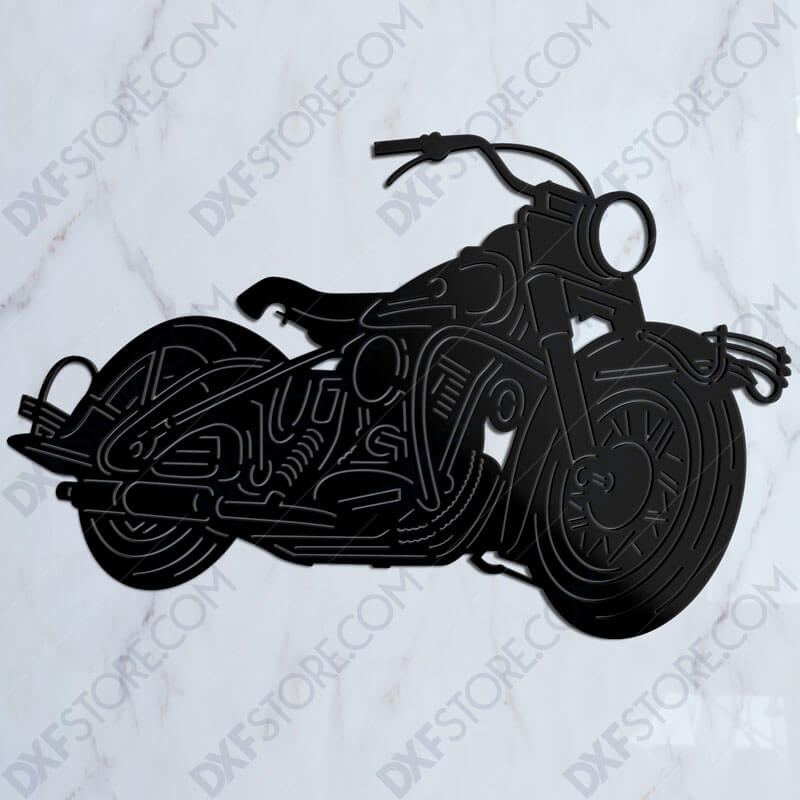 1950 Harley Davidson Panhead With Hydra-Glide Front Fork DXF For Waterjet