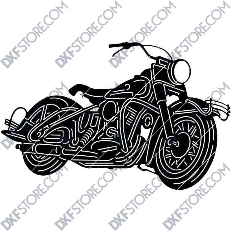 1950 Harley Davidson Panhead With Hydra-Glide Front Fork DXF for CNC Plasma Cutter