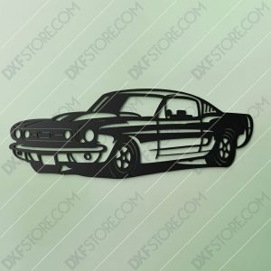 1967 Mustang GT Fastback Muscle Car Cut-Ready DXF File SVG File for CNC Laser Cut