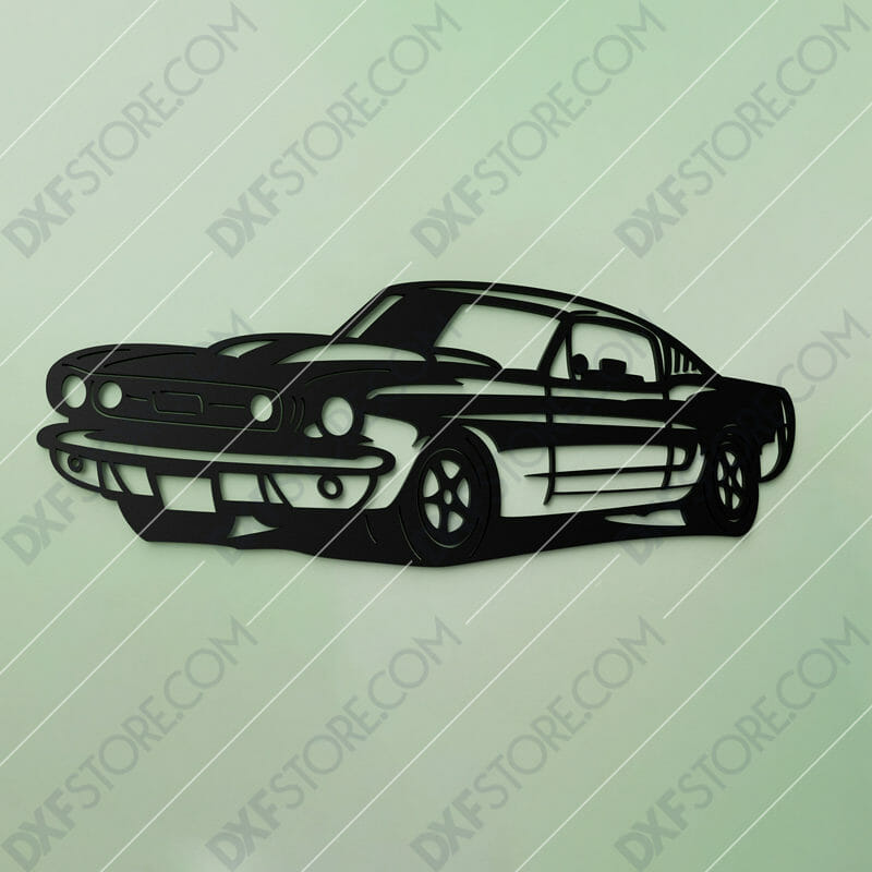 1967 Mustang GT Fastback Muscle Car Cut-Ready DXF File SVG File for CNC Plasma and Laser Cut
