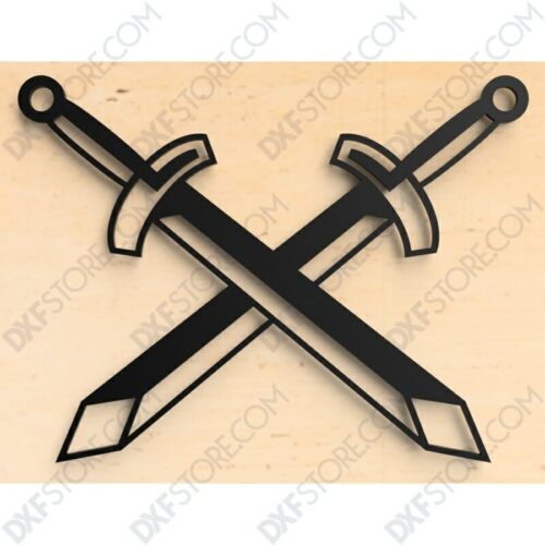 Free DXF File of 2 Swords