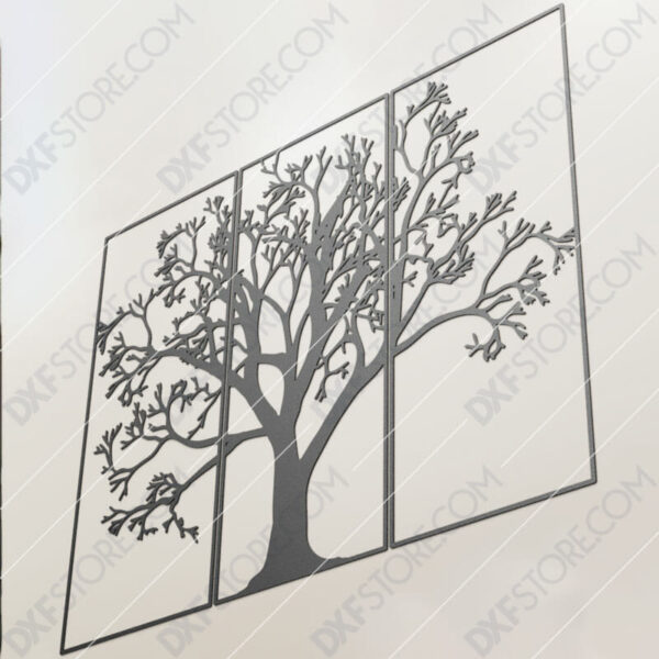 3 Pieces Tree Of Life Plasma Art Metal Sign Plasma and Laser Cutter DXF File 3 Pieces Tree Of Life
