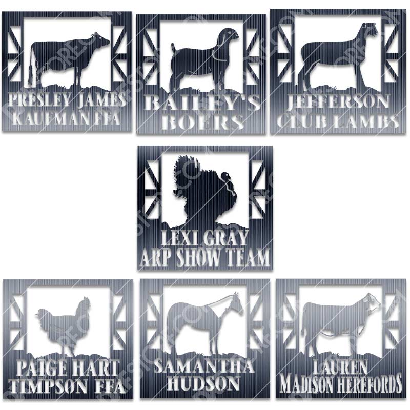 Animals Plaque Sign Package Plasma and Laser Cut DXF File CNC
