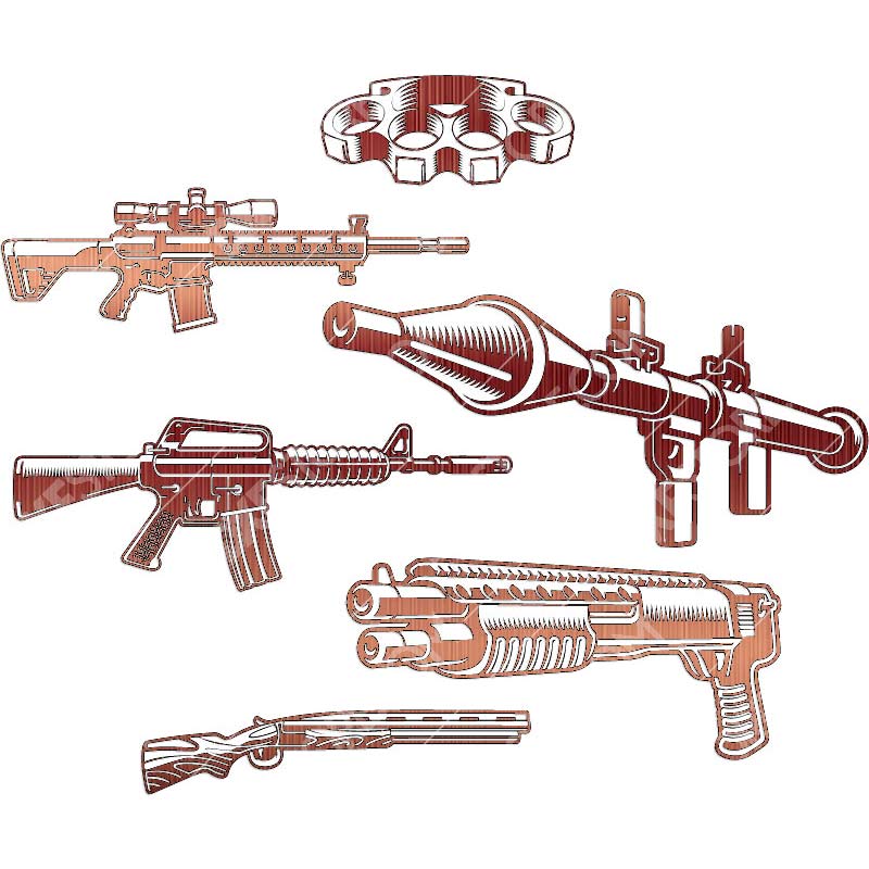 Arms Rifles Guns Package DXF File Plasma and Laser Cut DXF File for CNC Laser and Plasma