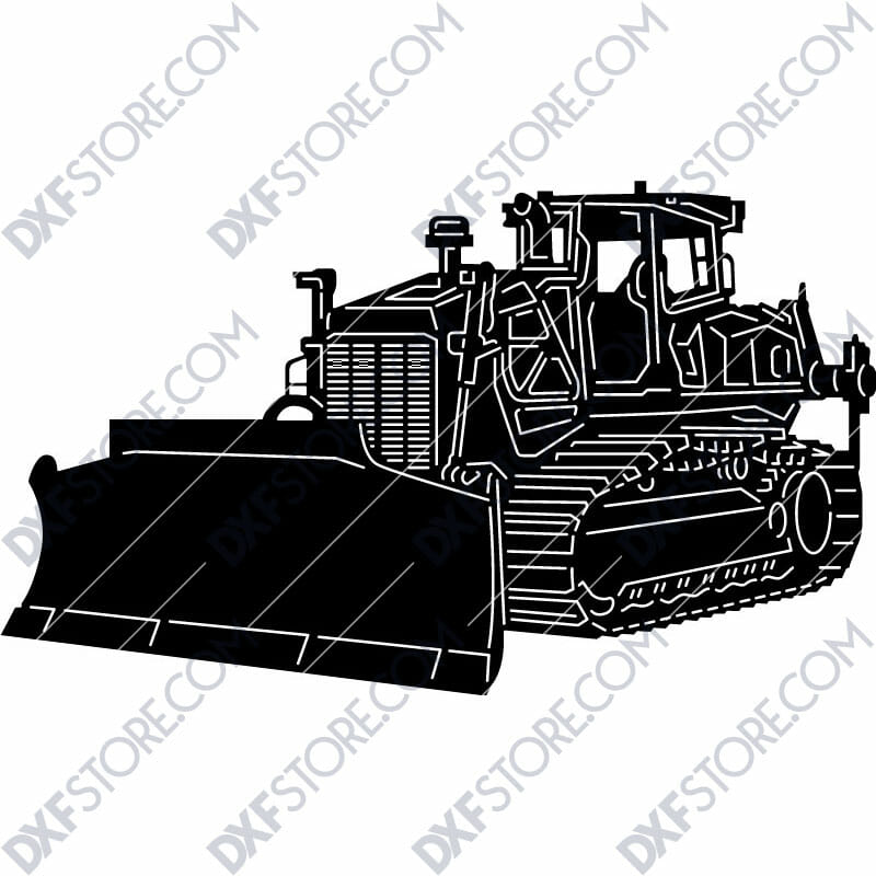 Bulldozer Heavy-duty Construction Machinery DXF File For CNC Plasma Cutter Plasma Art Metal Sign DXF For Sale