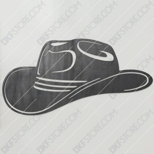 Cowboy Hat Free DXF File Plasma Art Metal Sign Plasma and Laser Cutter DXF File