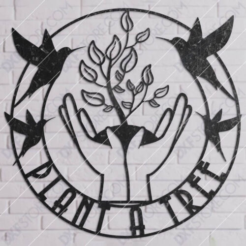 Custom Design Plant A Tree Logo Downloadable for CNC Plasma DXF Files Download
