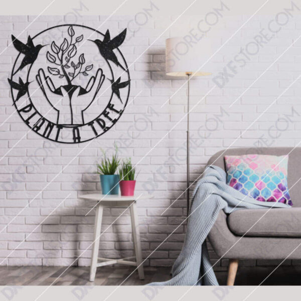 Custom Design Plant A Tree Logo Plasma and Laser Cut for CNC Laser and Plasma Cutter