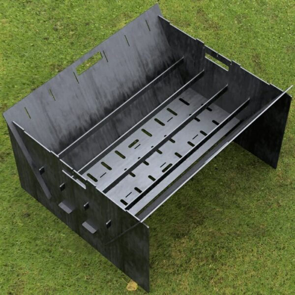 Custom Order - Fire Pit Collapsible Plancha Grill and Grill Indirect Cooking Ribs CNC Cut-Ready DXF File