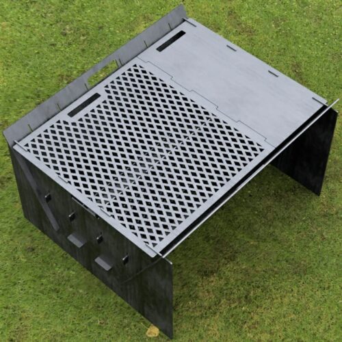 Custom Order - Fire Pit Collapsible Plancha Grill and Grill Indirect Cooking Ribs Plasma Art Cut DXF File