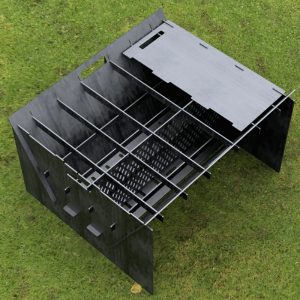 Custom Order - Fire Pit Collapsible Plancha Grill and Grill Indirect Cooking Ribs Plasma Cut Cut-Ready
