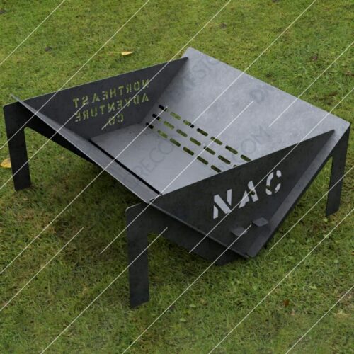 Custom Order - Fire Pit With Decorative Logo and Text on Sides CNC Cut-Ready DXF File